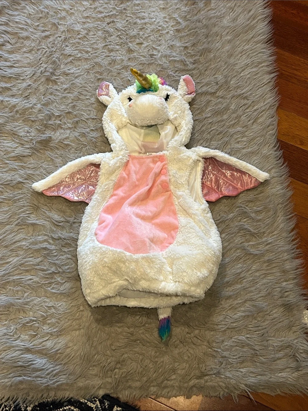 Plush Unicorn Costume for Kids - White & Pink